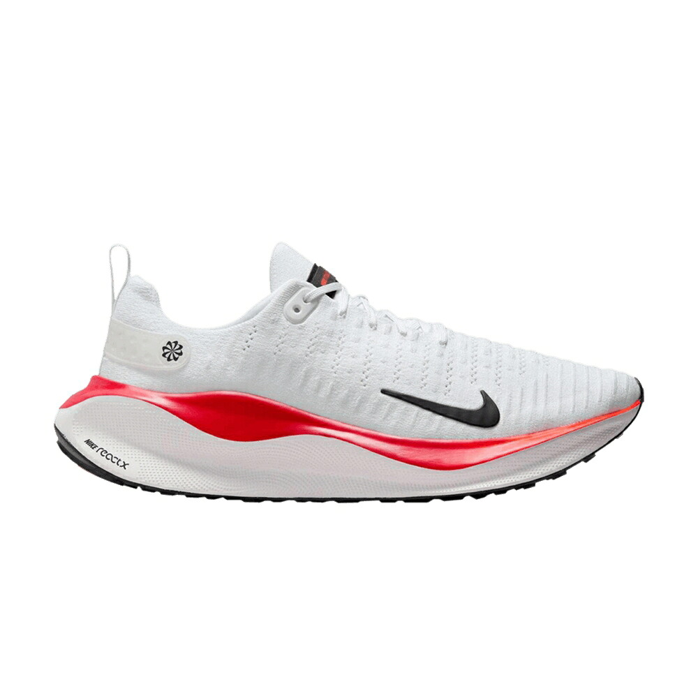 ナイキ ラン 白色 ホワイト 黒色 ブラック プラチナム 'WHITE CRIMSON' スニーカー メンズ NIKE REACTX INFINITY RUN 4 BRIGHT / WHITE BLACK PLATINUM TINT BRIGHT