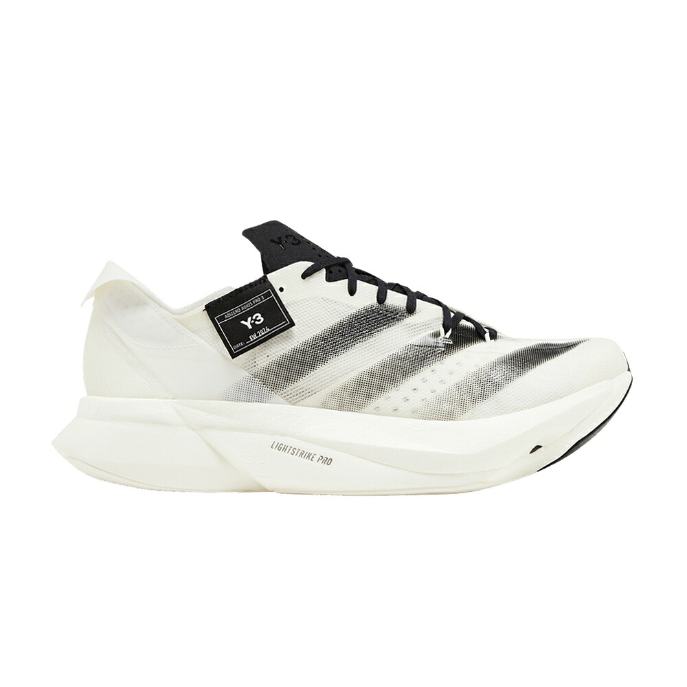 アディダス アディゼロ アディオス プロ 白色 ホワイト コア 黒色 ブラック 'WHITE' スニーカー メンズ ADIDAS Y-3 ADIZERO ADIOS PRO 3 / OFF WHITE OFF WHITE CORE BLACK