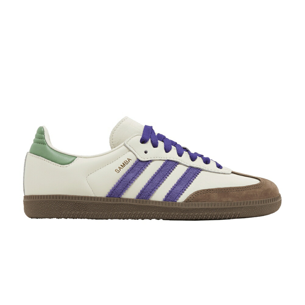 アディダス サンバ 白色 ホワイト 紫 パープル OFF GREEN スニーカー レディース ADIDAS WMNS SAMBA OG WHITE PURPLE / OFF WHITE COLLEGIATE PURPLE