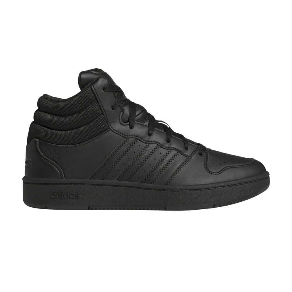 アディダス ミッド 黒色 ブラック コア カーボン 'CORE CARBON' スニーカー メンズ ADIDAS HOOPS MID BLACK / CORE BLACK CORE BLACK CARBON