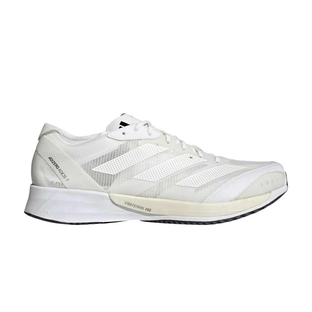 アディダス アディゼロ アディオス 白色 ホワイト コア 黒色 ブラック 'NON WHITE' スニーカー メンズ ADIDAS ADIZERO ADIOS 7 DYED / NON DYED CLOUD WHITE CORE BLACK｜スニケス