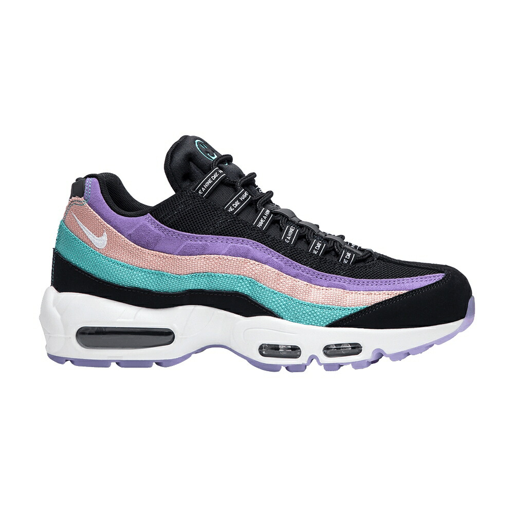 ナイキ マックス 黒色 ブラック 白色 ホワイト 翡翠 ジェード エアマックス 'HAVE DAY' スニーカー メンズ NIKE AIR MAX 95 A / BLACK WHITE HYPER JADE BLEACHED