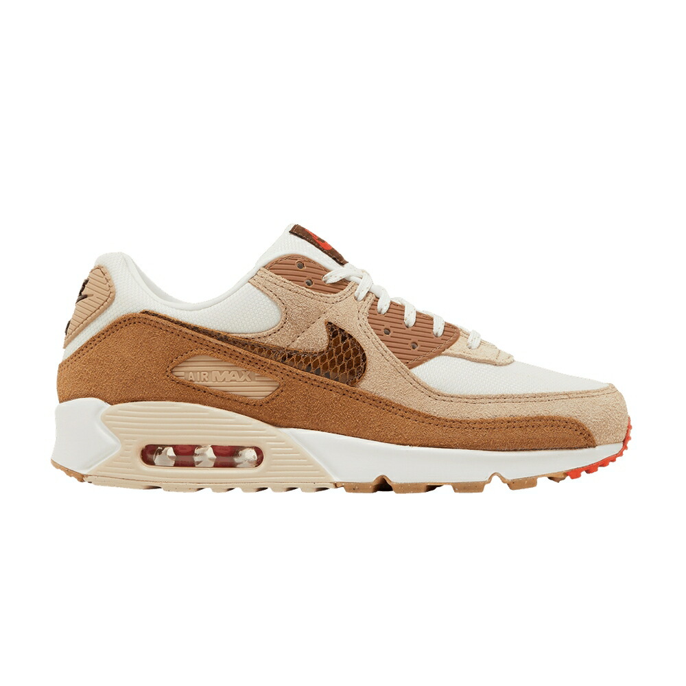 ナイキ マックス アイボリー 白色 ホワイト エアマックス 'BROWN SNAKESKIN' スニーカー レディース NIKE WMNS AIR MAX 90 AMD / PALE IVORY SUMMIT WHITE OATMEAL｜スニケス