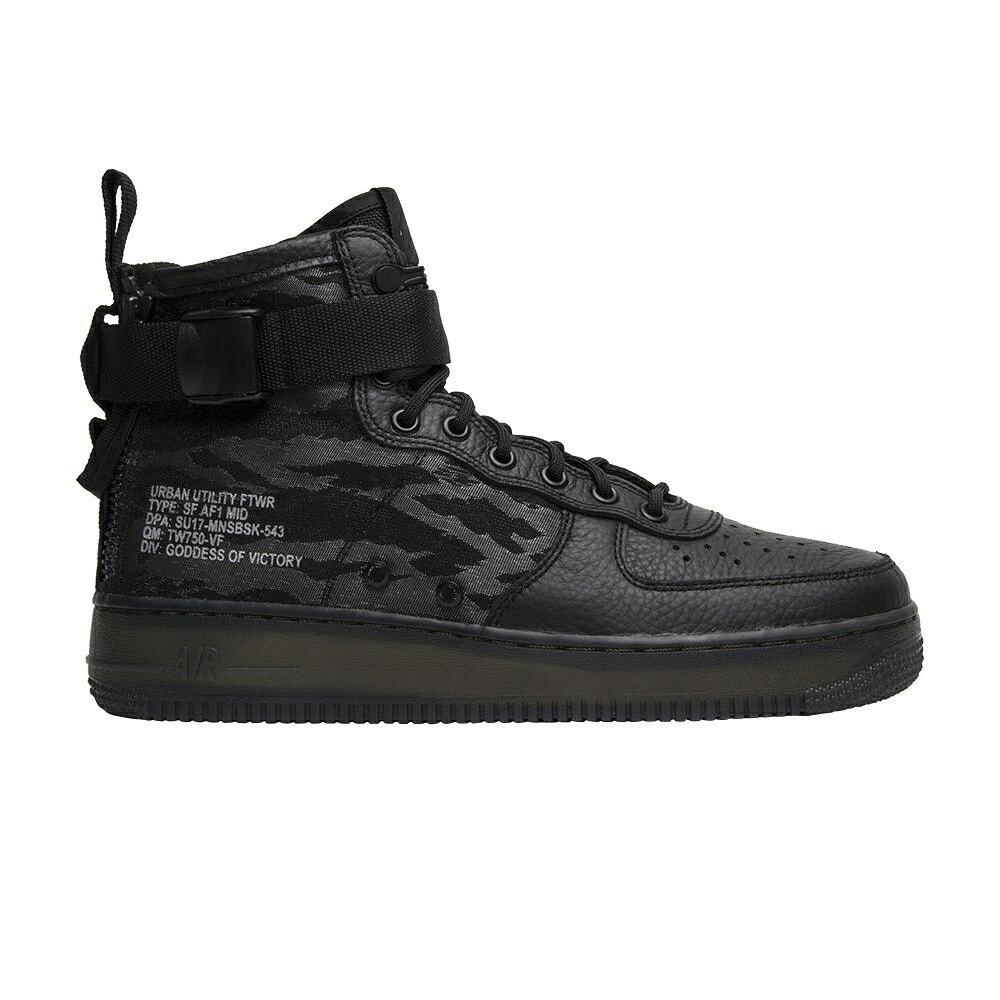 ナイキ ミッド 黒いこと 黒いこと 積貨委託貨物 カーキ 空軍 \u0027TIGER CAMO\u0027 スニーカー メンズ NIKE 空想科学小説 AIR FORCE 1 MID / BLACK BLACK CARGO KHAKI