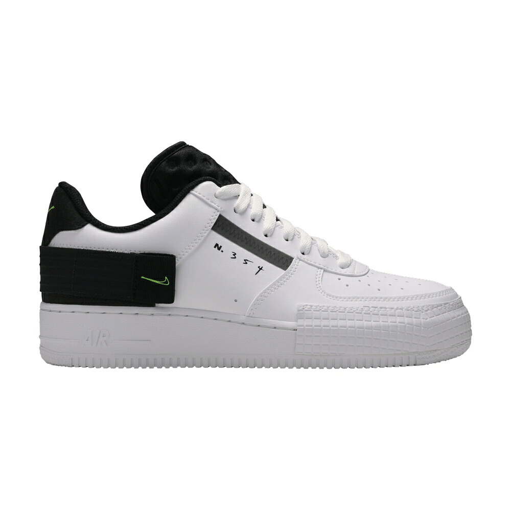 ナイキ 白色 ホワイト 黒色 ブラック エアフォース 'VOLT' スニーカー メンズ NIKE AIR FORCE 1 TYPE / WHITE VOLT BLACK WHITE