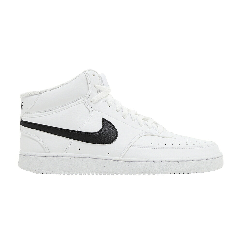 ナイキ 厚地の外套 ミッド 白いこと 白いこと 黒いこと 黒いこと \u0027WHITE BLACK\u0027 スニーカー メンズ NIKE COURT VISION MID NEXT NATURE / WHITE WHITE BLACK