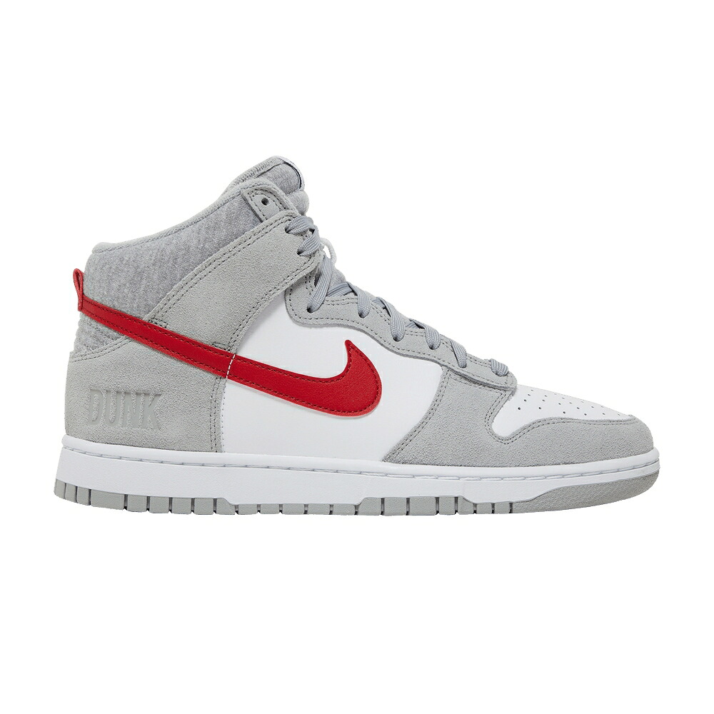 ナイキ ダンク ハイ クラブ 灰色 グレー 赤 レッド 白色 ホワイト ダンクハイ 'ATHLETIC RED' スニーカー メンズ NIKE DUNK HIGH SE CLUB - LIGHT SMOKE GREY GYM / LIGHT SMOKE GREY GYM RED WHITE｜スニケス