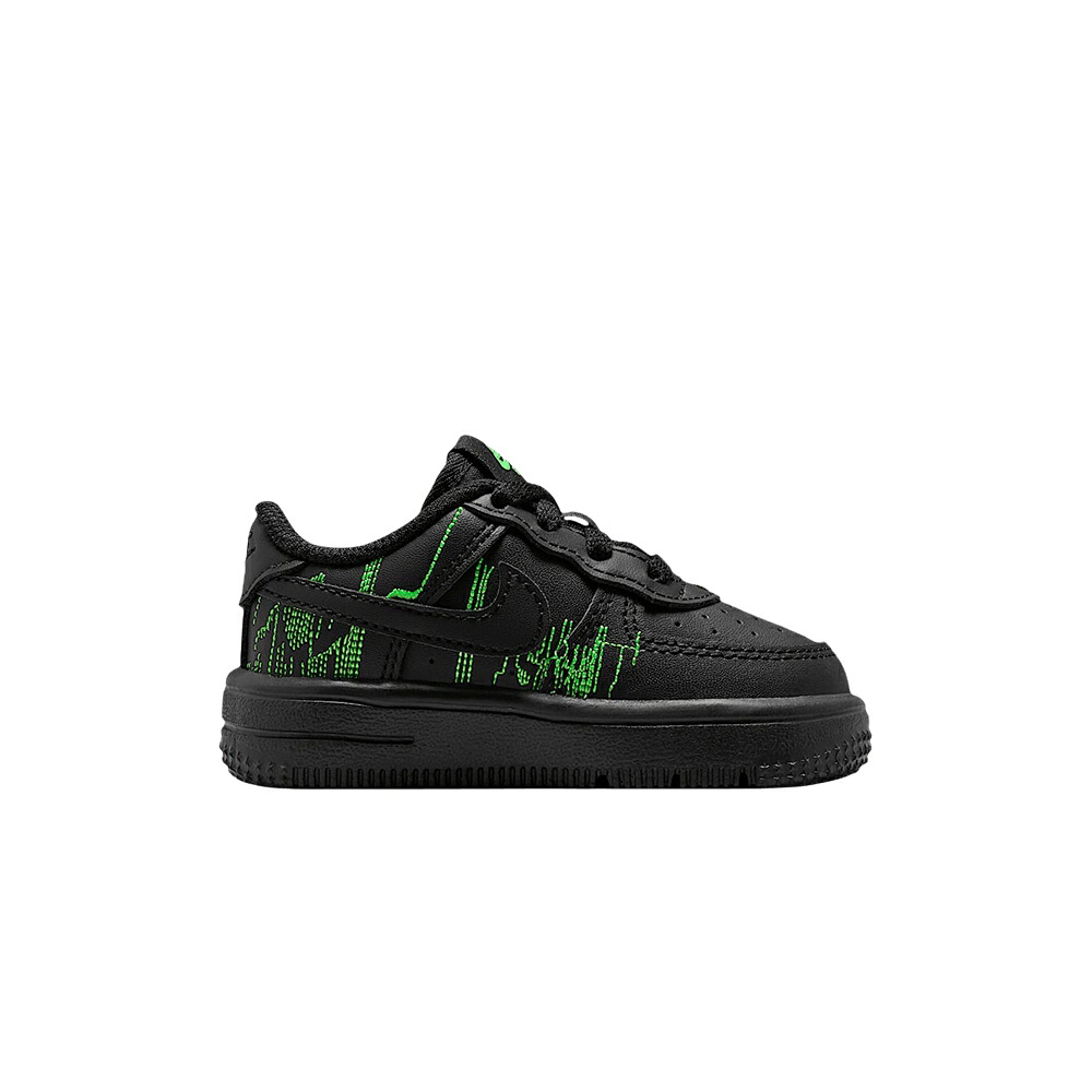 ナイキ 緑 グリーン 黒色 ブラック ストライク 紫 パープル 'BLACK STRIKE' ベビー NIKE FORCE 1 LOW LV8 TD GREEN / BLACK GREEN STRIKE VIVID PURPLE｜スニケス