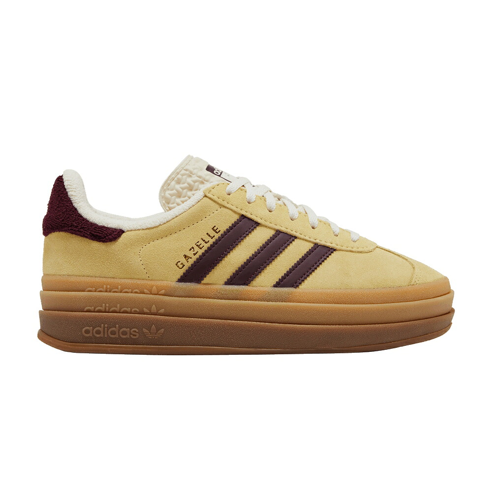 アディダス レディース ガゼル 黄味がかった 黄色 マルーン WOMEN\u0027S \u0027ALMOST MAROON\u0027 スニーカー メンズ ADIDAS GAZELLE BOLD YELLOW / ALMOST YELLOW MAROON WONDER