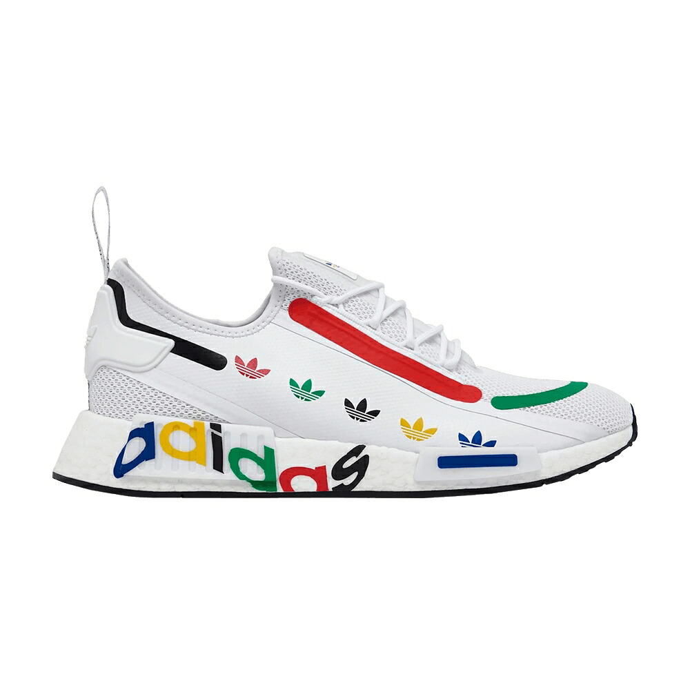 アディダス 白色 ホワイト コア 黒色 ブラック NMD_R1 'MULTICOLOR TREFOIL' スニーカー メンズ ADIDAS SPECTOO 'MULTI-COLOR / FOOTWEAR WHITE CORE BLACK