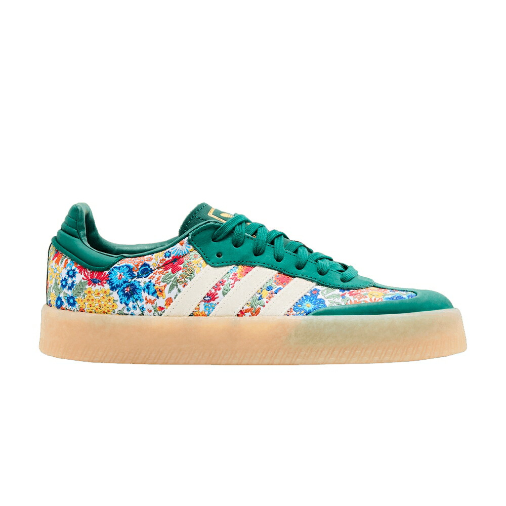 アディダス 天の原 白いこと 白いこと \u0027FLORAL EMBROIDERY\u0027 スニーカー レディース ADIDAS LIBERTY LONDON X WMNS SAMBAE / CLEAR SKY FOOTWEAR WHITE GUM