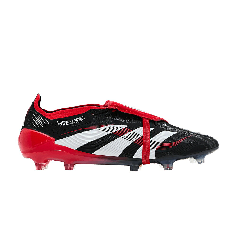 アディダス プレデター エリート コア 黒色 ブラック 白色 ホワイト 赤 レッド 'MOMENTS PACK' スニーカー メンズ ADIDAS PREDATOR 24 ELITE FOLDOVER TONGUE BWR FG / CORE BLACK CLOUD WHITE VIVID RED