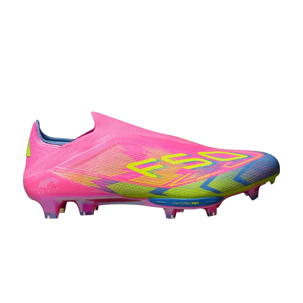 アディダス エリート ビクトリー ピンク 青色 ブルー F50+ 'MYSTIC ' スニーカー メンズ ADIDAS ELITE LACELESS FG VICTORY PACK / LUCID PINK LUCID LEMON BLUE|スニケス