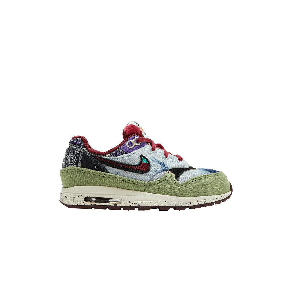 ナイキ マックス 緑 緑であること 大気圏マックス \u0027MELLOW\u0027 もの言う花 NIKE CONCEPTS X AIR MAX 1 SP TD / OIL GREEN MULTI COLOR SAIL