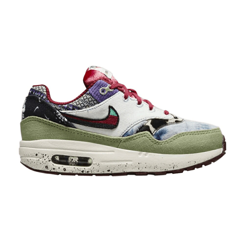 ナイキ マックス 緑 グリーン エアマックス 'MELLOW' ジュニア キッズ NIKE CONCEPTS X AIR MAX 1 SP PS / OIL GREEN MULTI COLOR SAIL ベビー マタニティ スニーカー|スニケス