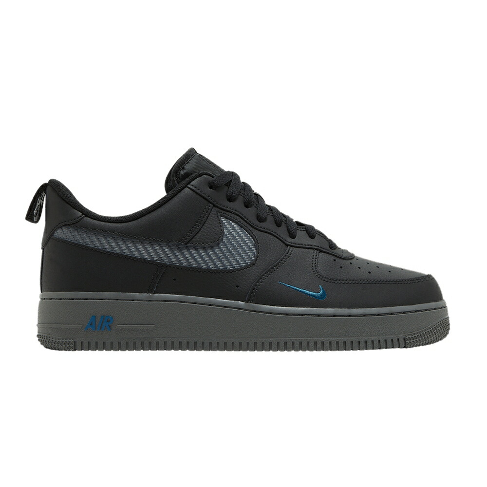 ナイキ ファイバー 黒色 ブラック 白色 ホワイト 灰色 グレー エアフォース 'CARBON WEAVE' スニーカー メンズ NIKE AIR FORCE 1 FIBER / BLACK WHITE IRON GREY MARINA｜スニケス