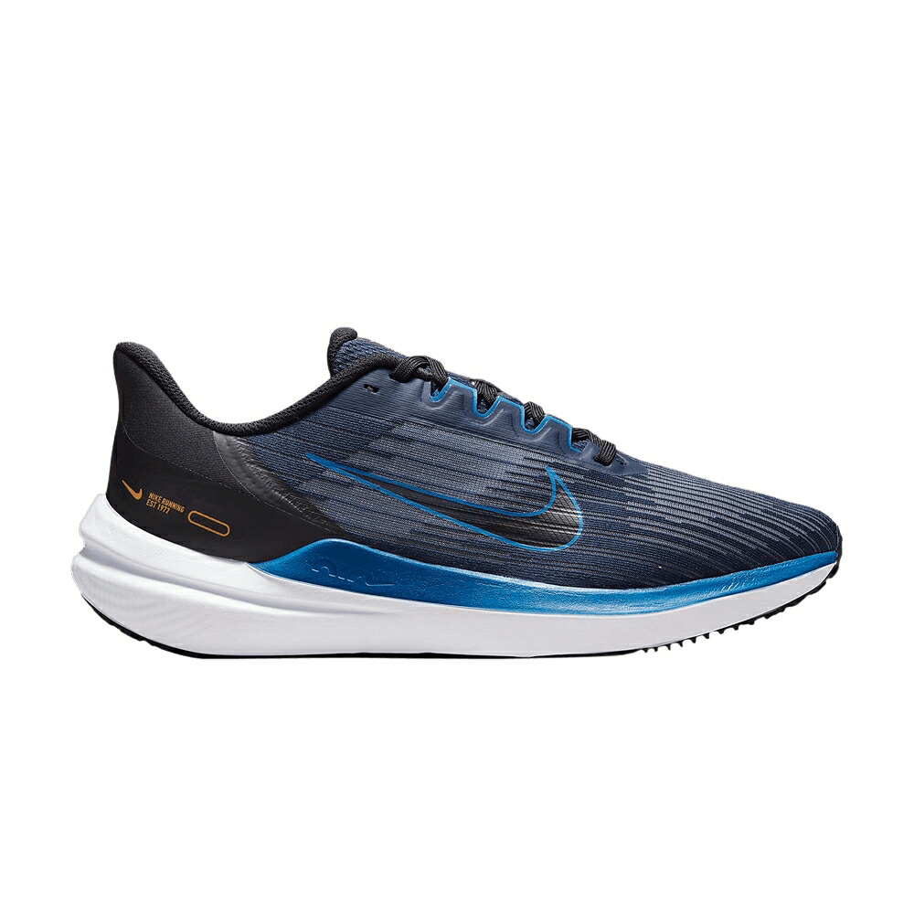 ナイキ 黒いこと 黒いこと 白いこと 白いこと \u0027OBSIDIAN BLUE\u0027 スニーカー メンズ NIKE AIR WINFLO 9 DARK MARINA / OBSIDIAN BLACK WHITE DARK MARINA