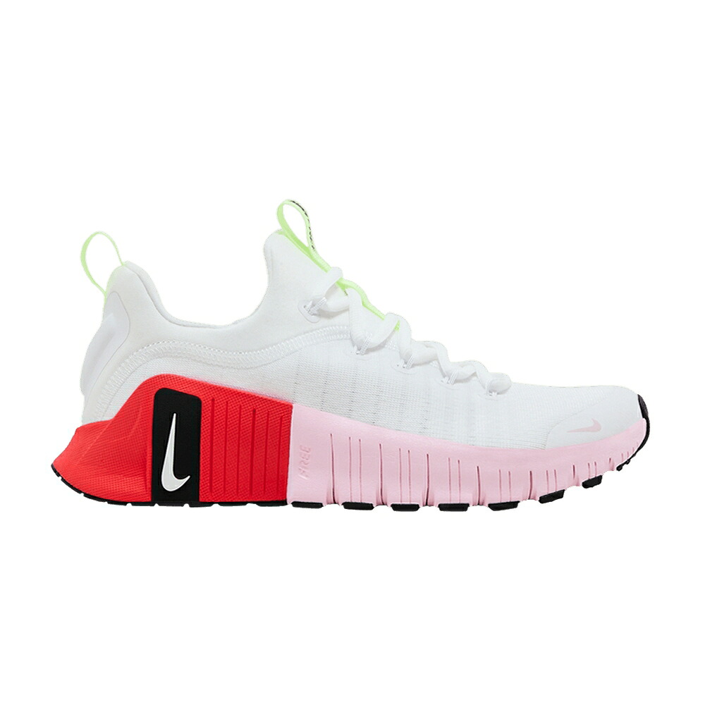 ナイキ 無償性 クリムゾン サクラ色 白いこと 白いこと \u0027WHITE FOAM\u0027 スニーカー レディース NIKE WMNS FREE METCON 6 BRIGHT CRIMSON PINK / WHITE BARELY VOLT BRIGHT CRIMSON