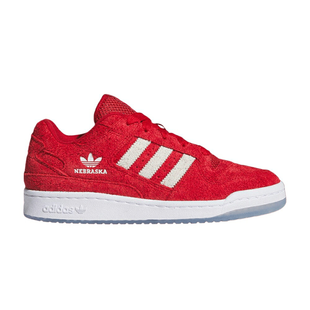 アディダス フォーラム 赤 レッド 白色 ホワイト 'NEBRASKA 2025' スニーカー メンズ ADIDAS NCAA X FORUM LOW / RED WHITE RED