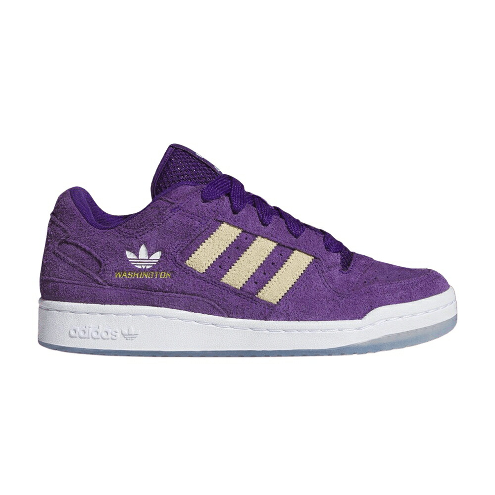 アディダス フォーラム 紫 パープル クリーム 白色 ホワイト WASHINGTON 2025 スニーカー メンズ ADIDAS NCAA X FORUM LOW / PURPLE CREAM WHITE