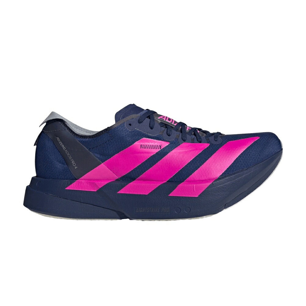 アディダス アディゼロ アディオス プロ 青色 ブルー ショック ピンク 灰色 グレー DARK GREY スニーカー メンズ ADIDAS ADIZERO ADIOS PRO 4 M BLUE SHOCK PINK DASH / DARK BLUE SHOCK PINK DASH GREY