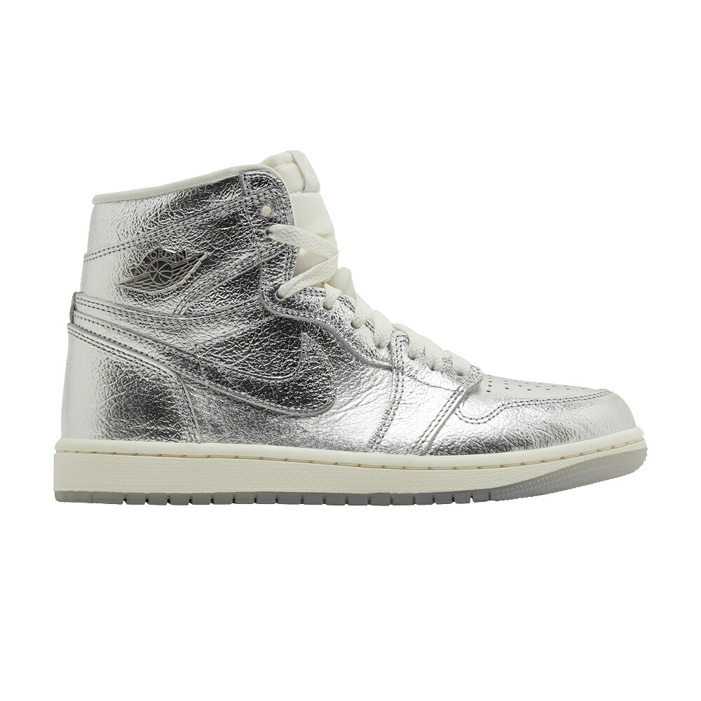 ナイキ 御機嫌 しろがね色 しろがね色 エアジョーダン \u0027CHROME\u0027 スニーカー レディース AIR JORDAN WMNS AIR JORDAN 1 RETRO HIGH OG / METALLIC SILVER PHOTON DUST SAIL