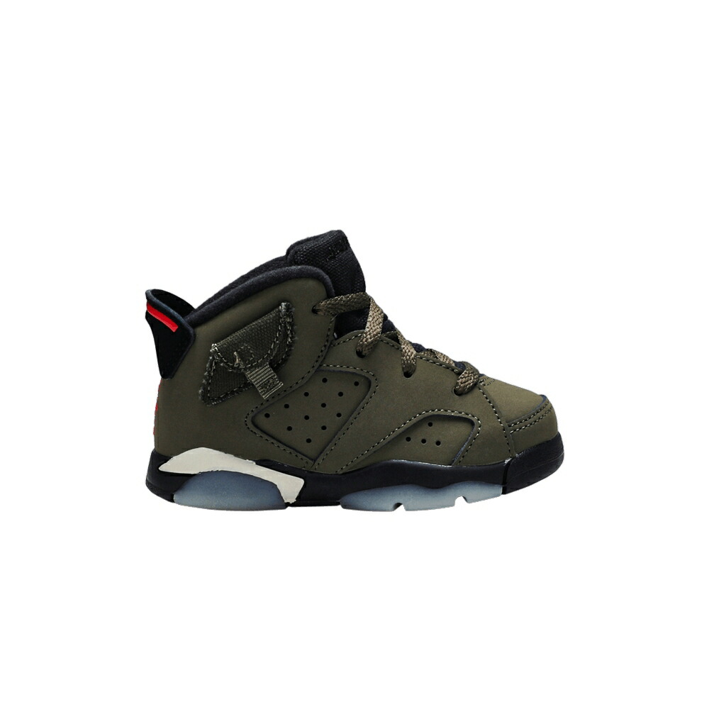 ナイキ オリーブ 黒色 ブラック エアジョーダン トラヴィススコット 'OLIVE' ベビー AIR JORDAN TRAVIS SCOTT X AIR JORDAN 6 RETRO TD / MEDIUM OLIVE BLACK SAIL