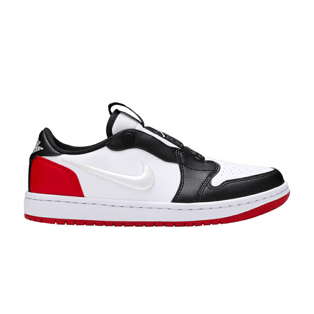 ナイキ 黒色 ブラック 白色 ホワイト 赤 レッド エアジョーダン \'BLACK TOE\' スニーカー レディース AIR JORDAN WMNS AIR JORDAN 1 LOW SLIP / BLACK WHITE RED