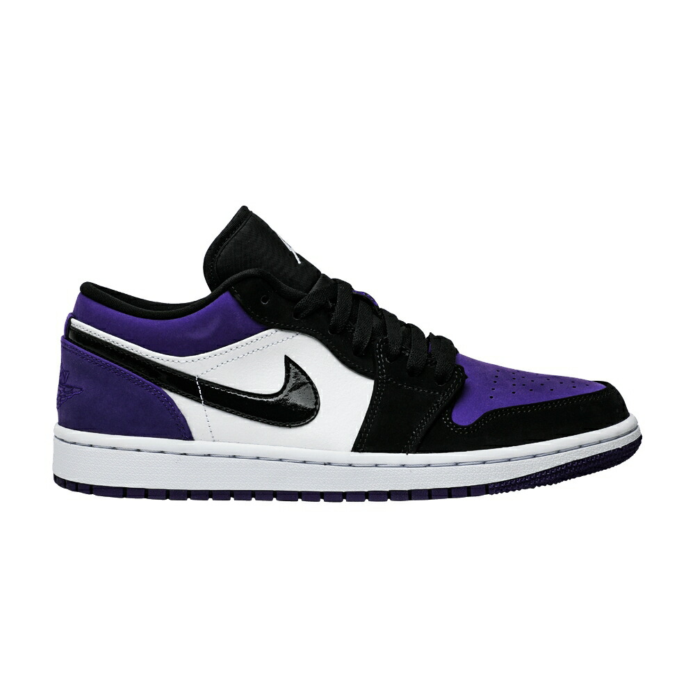 ナイキ 白色 ホワイト 黒色 ブラック コート 紫 パープル エアジョーダン COURT PURPLE スニーカー メンズ AIR JORDAN AIR JORDAN 1 LOW / WHITE BLACK COURT PURPLE