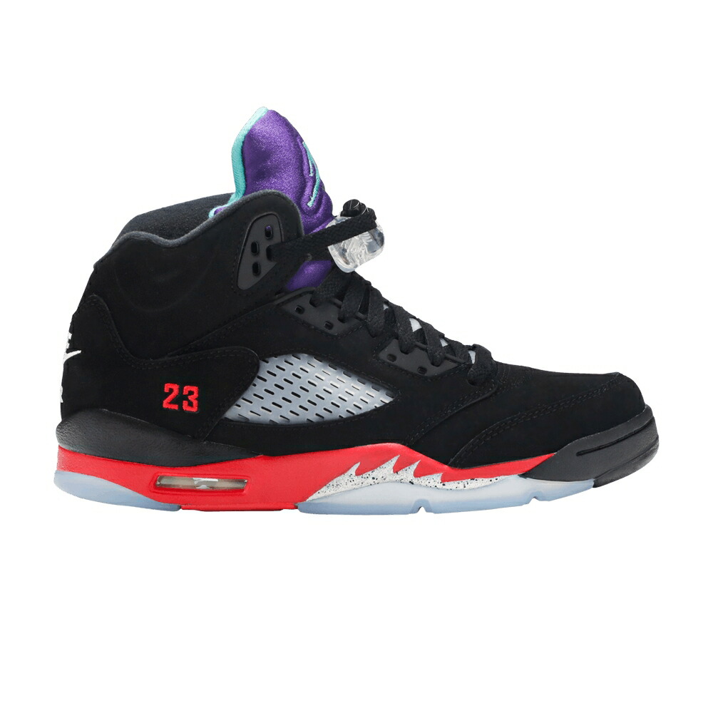 ナイキ 黒色 ブラック ファイア 赤 レッド エアジョーダン TOP 3 ジュニア キッズ AIR JORDAN AIR JORDAN 5 RETRO GS / BLACK FIRE RED GRAPE ICE NEW ベビー マタニティ スニーカー