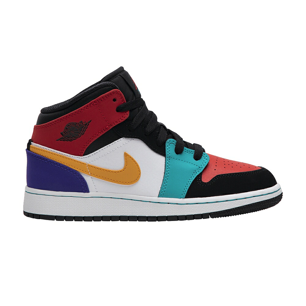 ナイキ ミッド 白いこと 白いこと 赤 赤いこと 黒いこと 黒いこと エアジョーダン \u0027MULTICOLOR\u0027 お坊っちゃん キッズ AIR JORDAN AIR JORDAN 1 MID GS \u0027MULTI-COLOR\u0027 / WHITE UNIVERSITY RED BLACK もの言う花 マタニティ スニーカー