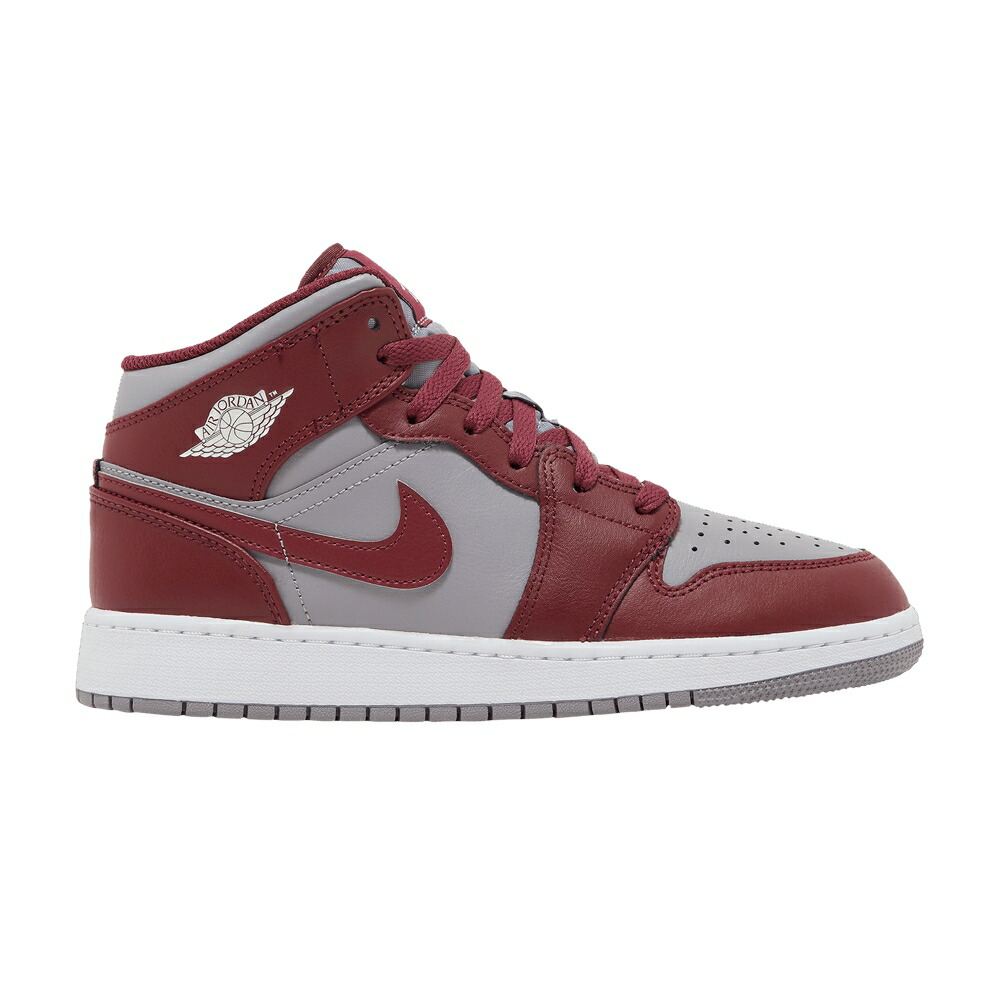 ナイキ ミッド 赤 レッド 灰色 シメント グレー 白色 ホワイト エアジョーダン CHERRYWOOD RED ジュニア キッズ AIR JORDAN AIR JORDAN 1 MID GS / CHERRYWOOD RED CEMENT GREY WHITE ベビー マタニティ スニー