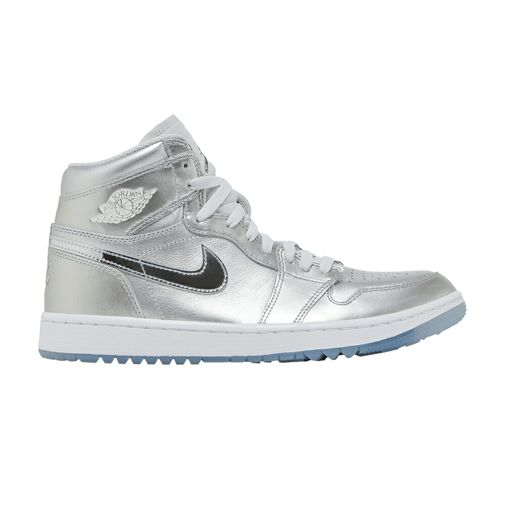 ナイキ ご機嫌 ゴルフ しろがね色 しろがね色 エアジョーダン \u0027GIFT PACK\u0027 スニーカー メンズ AIR JORDAN AIR JORDAN 1 HIGH GOLF GIVING / METALLIC SILVER METALLIC SILVER