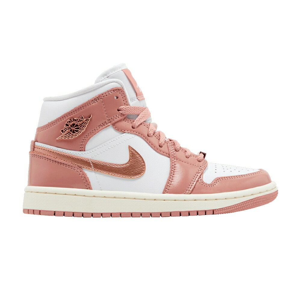 ナイキ ミッド 赤 赤いこと 白いこと 白いこと エアジョーダン \u0027RED STARDUST\u0027 スニーカー レディース AIR JORDAN WMNS AIR JORDAN 1 MID SE / RED STARDUST WHITE SAIL METALLIC