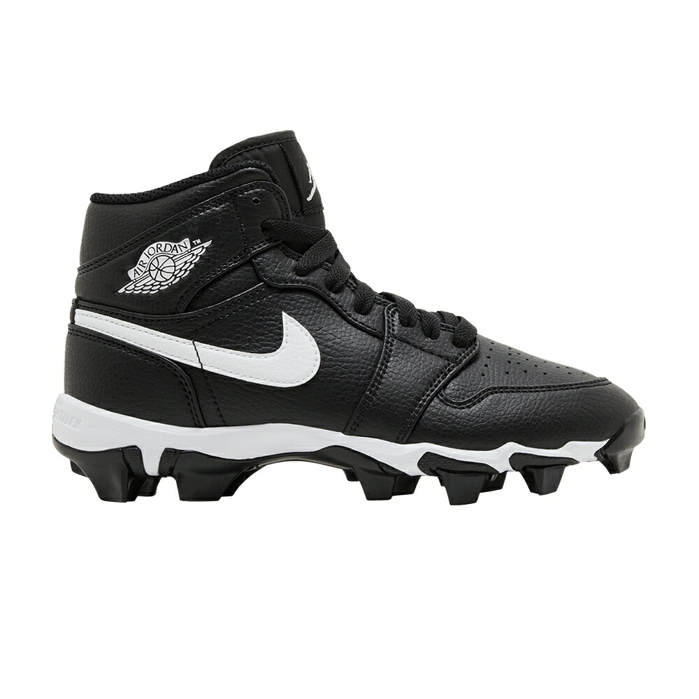 ナイキ ミッド 黒色 ブラック 白色 ホワイト エアジョーダン 'BLACK WHITE' ジュニア キッズ AIR JORDAN AIR JORDAN 1 MID CLEAT GS / BLACK WHITE WHITE ベビー マタニティ スニーカー|スニケス