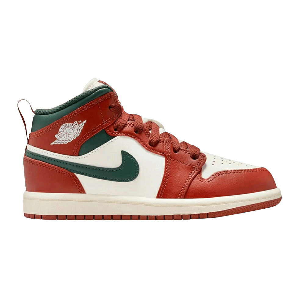 ナイキ ミッド ピュア プラチナム エアジョーダン 'REDSTONE GREEN' ジュニア キッズ AIR JORDAN AIR JORDAN 1 MID PS MIDNIGHT / SAIL PURE PLATINUM REDSTONE ベビー マタニティ スニーカー