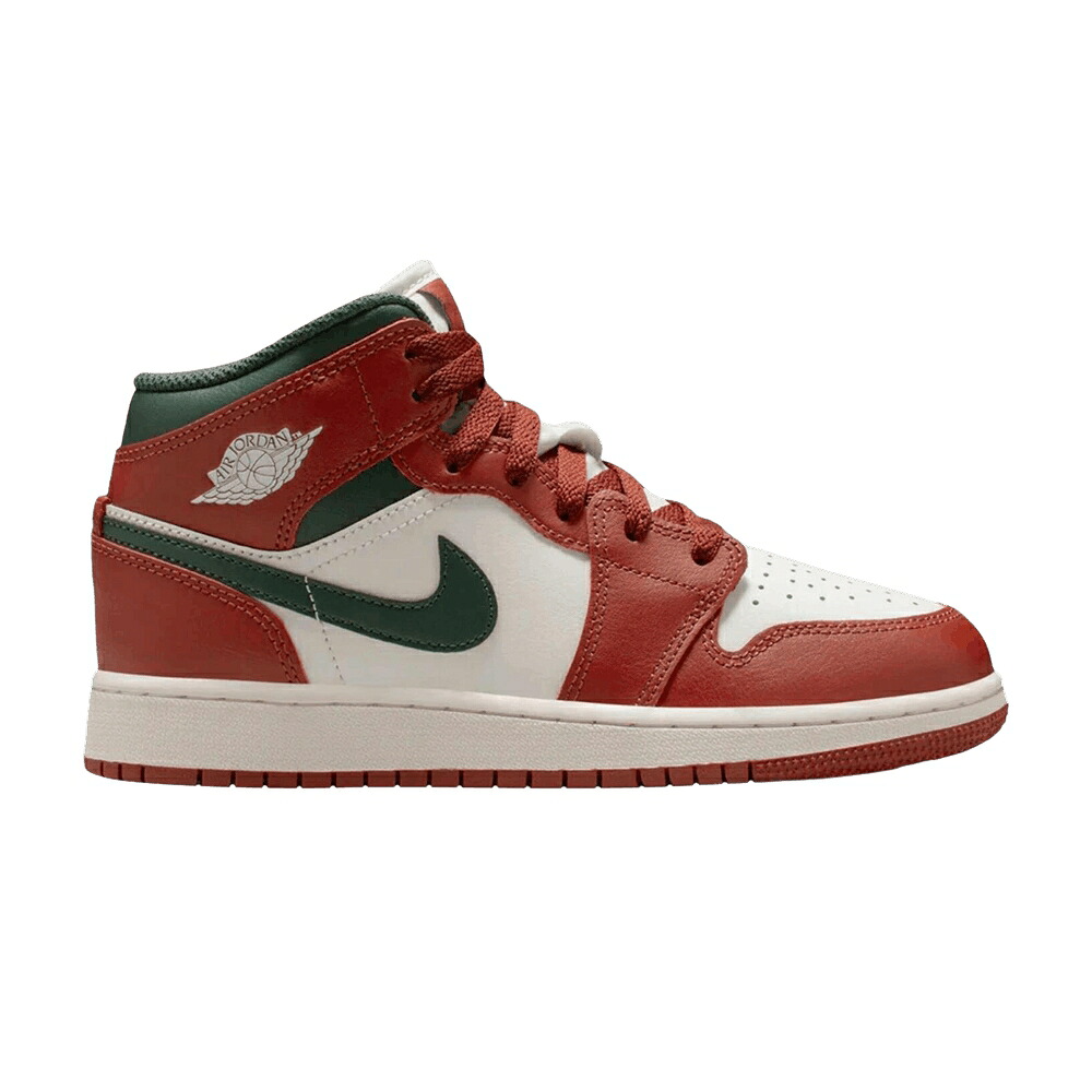ナイキ ミッド ピュア プラチナム エアジョーダン 'REDSTONE GREEN' ジュニア キッズ AIR JORDAN AIR JORDAN 1 MID GS MIDNIGHT / SAIL PURE PLATINUM REDSTONE ベビー マタニティ スニーカー