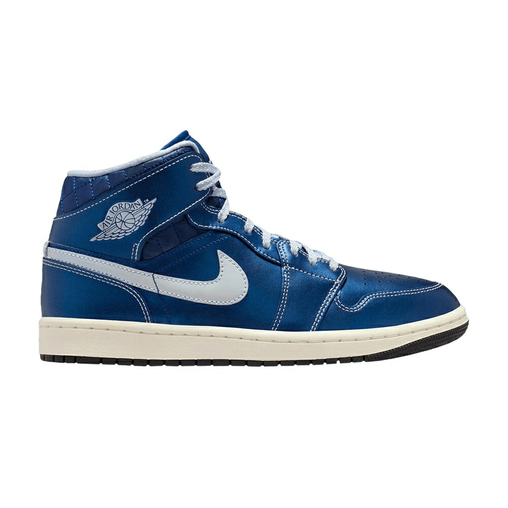 ナイキ ミッド 黒いこと 黒いこと エアジョーダン \u0027QUILTED BLUE\u0027 スニーカー レディース AIR JORDAN WMNS AIR JORDAN 1 MID METALLIC / BLACK COCONUT MILK HOT LAVA