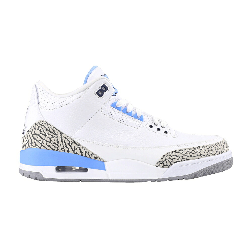 ナイキ 白色 ホワイト 青色 ブルー 灰色 シメント グレー エアジョーダン 'UNC' スニーカー メンズ AIR JORDAN AIR JORDAN 3 RETRO PLAYER EXCLUSIVE / WHITE VALOR BLUE CEMENT GREY