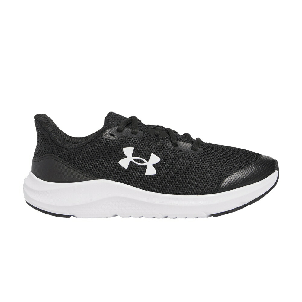 黒色 ブラック 白色 ホワイト アンダーアーマー BLACK WHITE ジュニア キッズ UNDER ARMOUR UNDER ARMOUR CHARGED PURSUIT 4 GS / BLACK WHITE ベビー マタニティ スニーカー