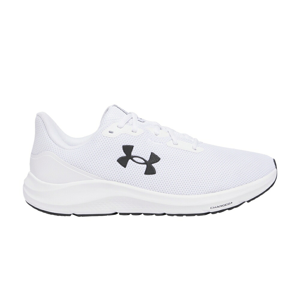 白色 ホワイト 黒色 ブラック アンダーアーマー 'WHITE BLACK' スニーカー メンズ UNDER ARMOUR UNDER ARMOUR CHARGED PURSUIT 4 / WHITE BLACK