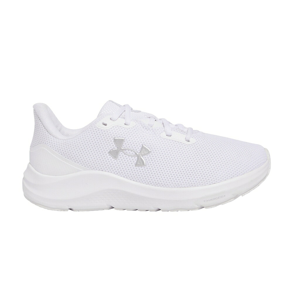白いこと 白いこと しろがね色 しろがね色 アンダーアーマー \u0027WHITE SILVER\u0027 スニーカー レディース UNDER ARMOUR UNDER ARMOUR WMNS CHARGED PURSUIT 4 METALLIC / WHITE METALLIC SILVER