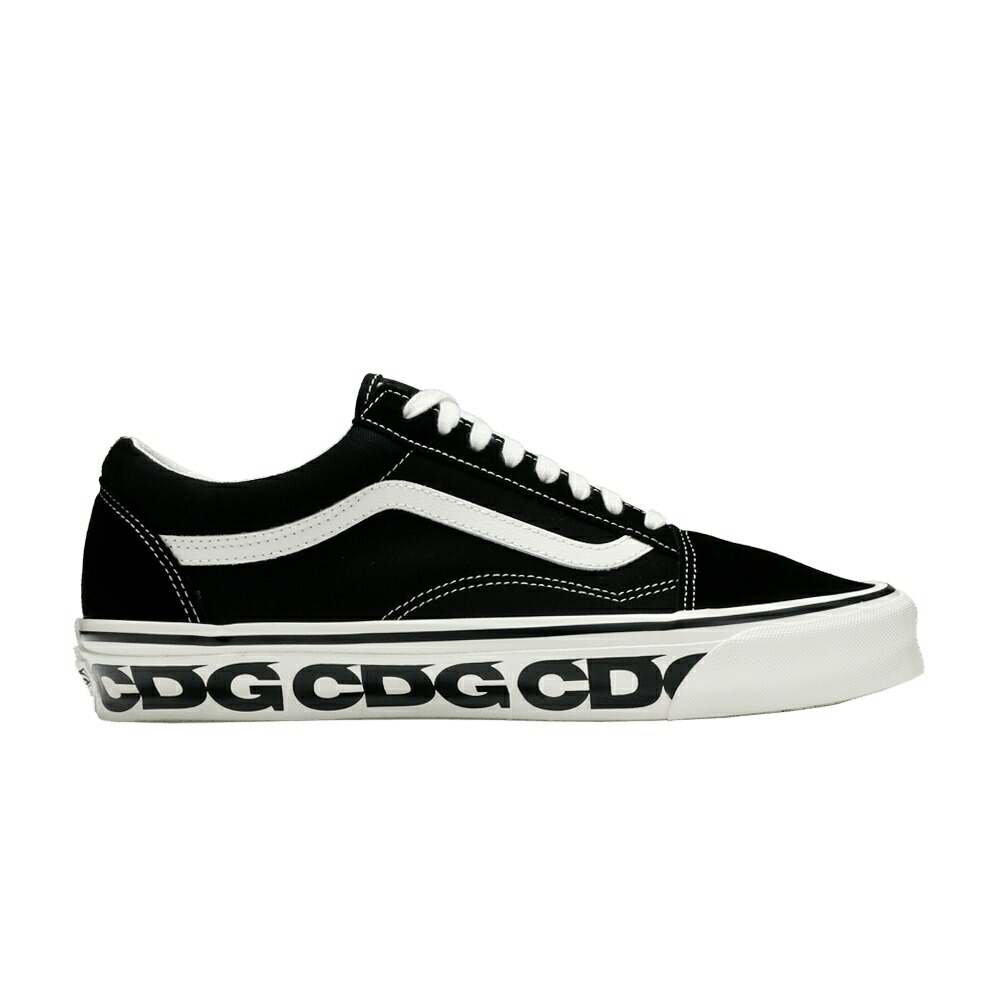 ヴァンズ バンズ 黒色 ブラック 白色 ホワイト オールドスクール IDEWALL スニーカー メンズ VANS COMME DES GAR ONS X OG OLD SKOOL LX / BLACK WHITE
