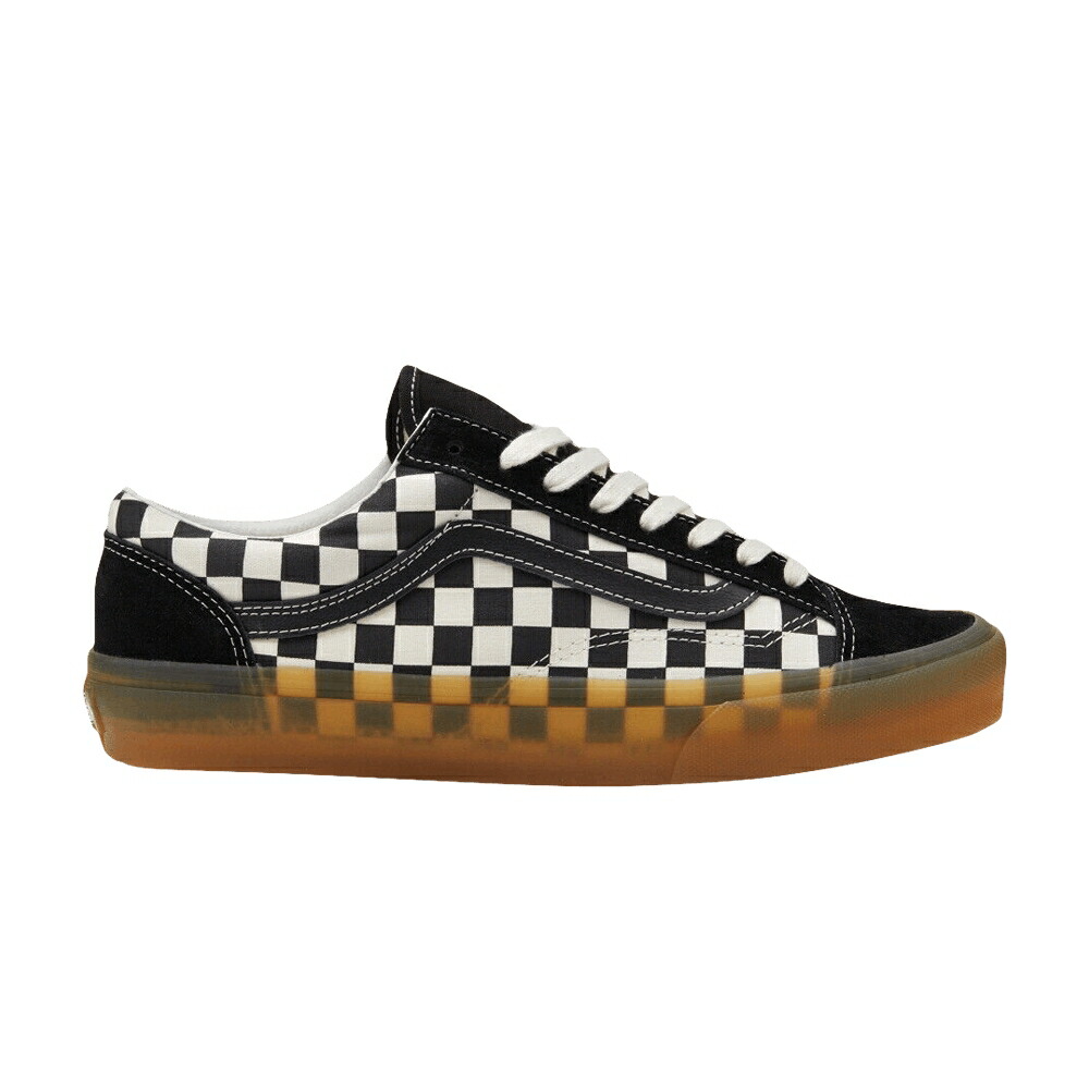 ヴァンズ バンズ 黒色 ブラック 'CHECKERBOARD GUM' スニーカー メンズ VANS STYLE 36 - BLACK / BLACK MARSHMALLOW