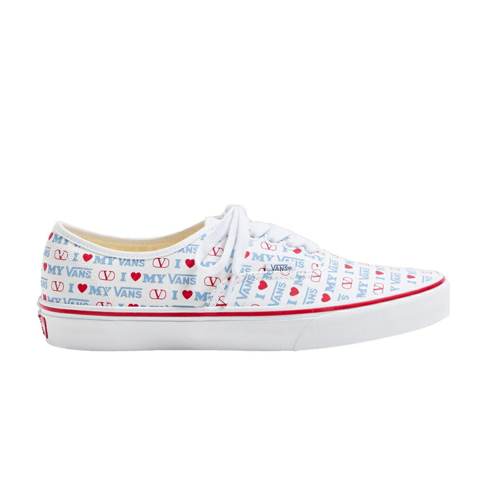 ヴァンズ バンズ オーセンティック 白色 ホワイト 青色 ブルー 赤 レッド LOVE スニーカー メンズ VANS VALENTINO GARAVANI X AUTHENTIC / WHITE BLUE RED