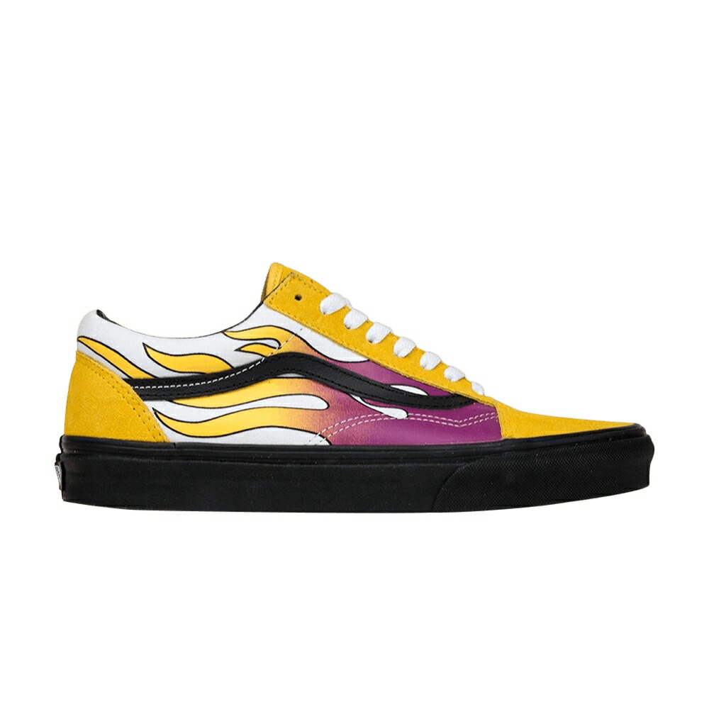 ヴァンズ バンズ 黄色 イエロー 黒色 ブラック オールドスクール 'FLAMES' スニーカー メンズ VANS OLD SKOOL / YELLOW BLACK|スニケス