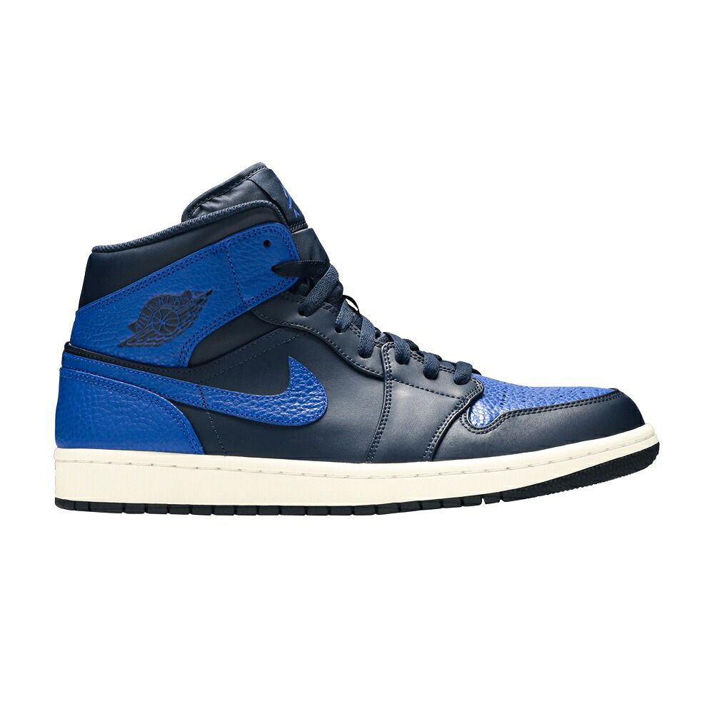 ナイキ ミッド ゲーム 白色 ホワイト エアジョーダン 'OBSIDIAN ROYAL' ゲームロイヤル 青 ブルー スニーカー メンズ AIR JORDAN AIR JORDAN 1 RETRO MID / OBSIDIAN GAME ROYAL SUMMIT WHITE｜スニケス