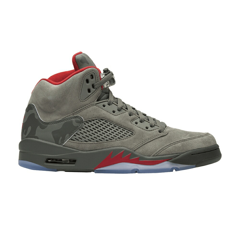 ナイキ 赤 赤いこと エアジョーダン \u0027CAMO\u0027 スニーカー メンズ AIR JORDAN AIR JORDAN 5 RETRO / DARK STUCCO UNIVERSITY RED RIVER