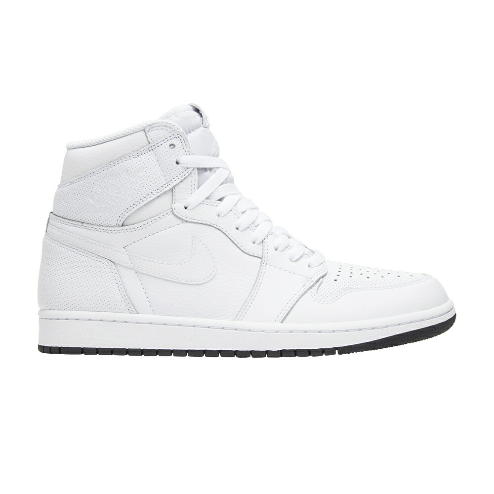 ナイキ ご機嫌 白いこと 白いこと 黒いこと 黒いこと エアジョーダン \u0027WHITE PERFORATED\u0027 スニーカー メンズ AIR JORDAN AIR JORDAN 1 RETRO HIGH OG / WHITE WHITE BLACK