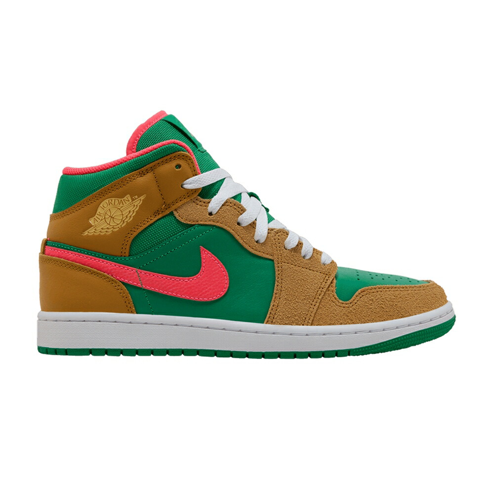 ナイキ ミッド 緑 グリーン エアジョーダン WHEAT WATERMELON スニーカー メンズ AIR JORDAN AIR JORDAN 1 MID SE / CHUTNEY LUCKY GREEN HOT PUNCH